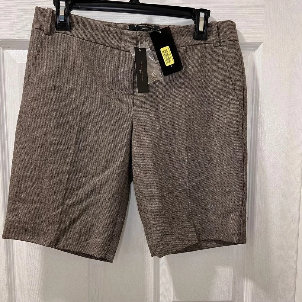 BCBGMAXAZRIA Bermuda Short Women 4 New Taupe Career Tailored Professional Shorts